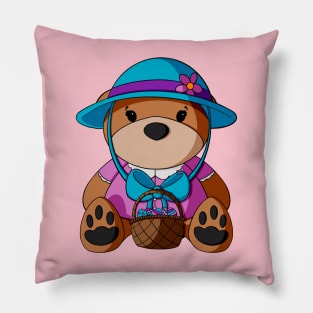 Easter Basket Teddy Bear Pillow