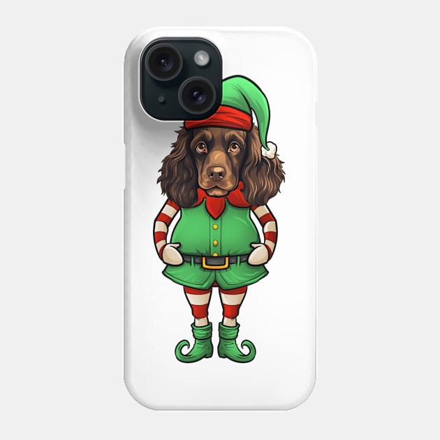 Funny Christmas Elf Boykin Spaniel Dog Phone Case by whyitsme