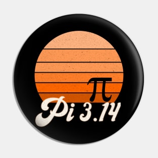 Pi Orange Vintage Sunset Retro Script Pin