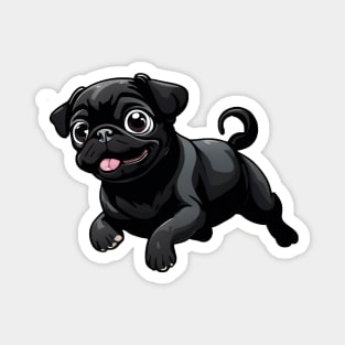 Tongue-Tickled Delight: A Gleeful Pug Puppy Magnet