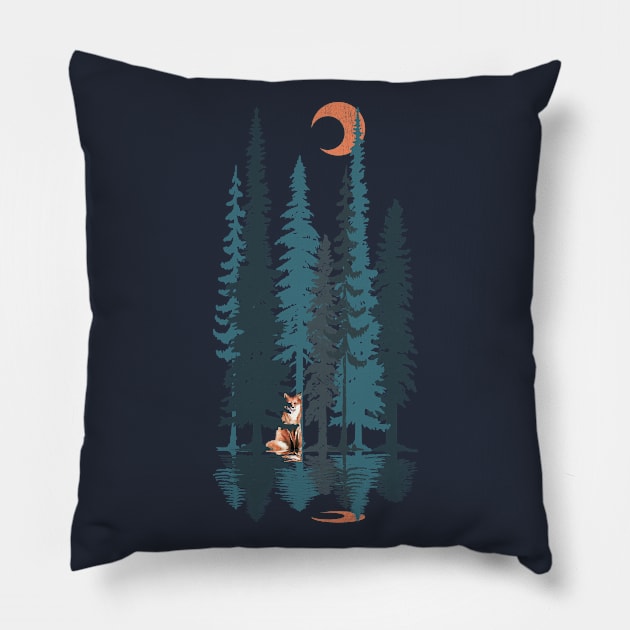 Fox from the Forest (small and back) Pillow by Bongonation