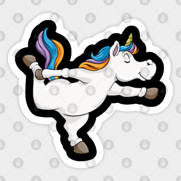 Funny Unicorn Is Doing Yoga Yoga Sticker Teepublic