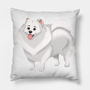 White Pomeranian Dog Pillow