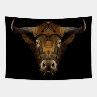 Oxen Polygon Cattle Bulls Geometric Gift Tapestry