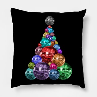 1970s Multicolor Disco Ball Christmas Tree Pillow