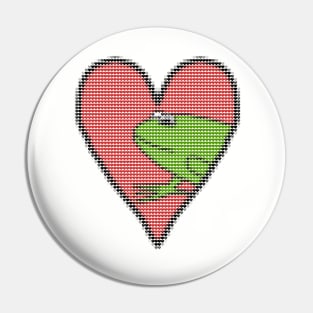 My Valentines Day Frog Love Heart Filled with Hearts Pin