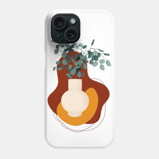 Mid century modern vase and plant 1 Phone Case