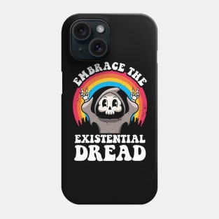 Embrace The Existential Dread Retro Cartoon Nihilism Anxiety Phone Case
