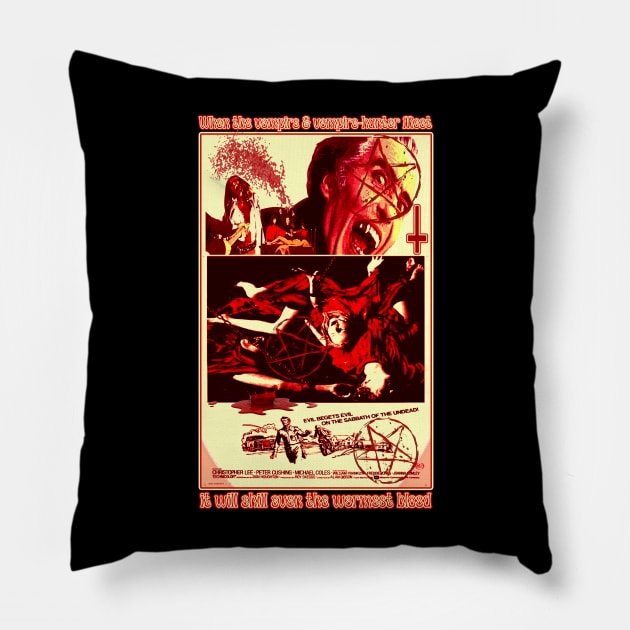 When The Vampire & Vampire Hunter Meet Pillow by The Dark Vestiary