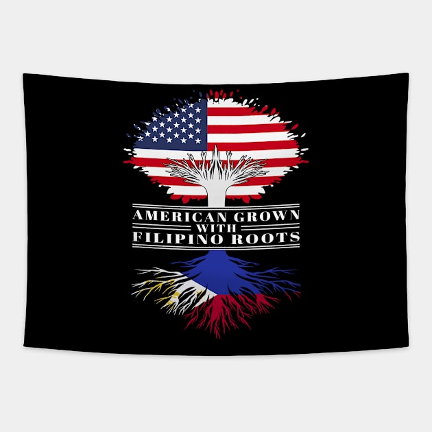 American Grown With Filipino Roots Us Philippines Flag Tree Tapestry by BramCrye