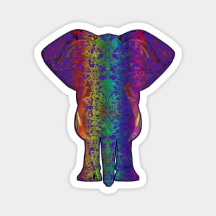 Rainbow Purple Elephant on Black V.2 Magnet