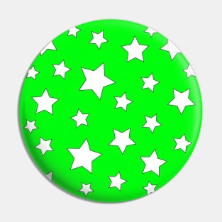 Green and White Stars Pin