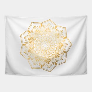 Golden Mandala Meditation Henna Inspired Buddhism Radiate Positivity Radiate Flower Geometric Design Indian Morrocan Yoga tshirt wall art phone case Tapestry