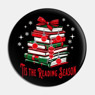 Tis the Reading Season Stack of Books Christmas Tree Pin