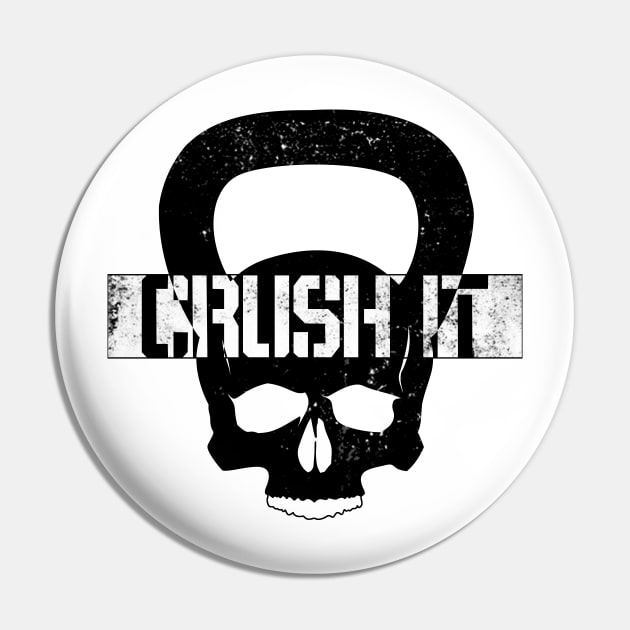 Skull Kettle Bell CRUSH IT Pin by MIG13