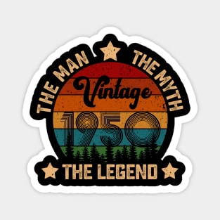 Father's Day Shirt Vintage 1950 The Men Myth Legend 70th Birthday Gift Magnet