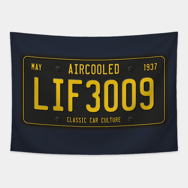 Aircooled Life US License Plate Tapestry by Aircooled Life