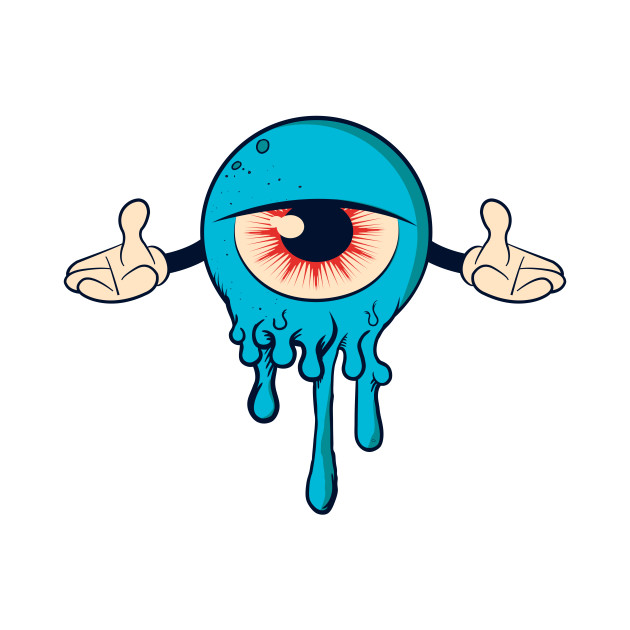 Dripping Cartoon Eye - Cartoon - T-Shirt | TeePublic