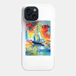 Sailboat at sunrise Phone Case