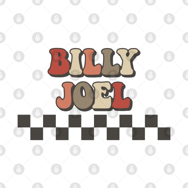 Billy Joel Checkered Retro Groovy Style by Time Travel Style