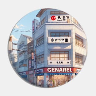 Anime Style - Japanese Street and Building Pin