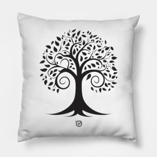 Deciduous Tree: A Minimalist Black Design Pillow