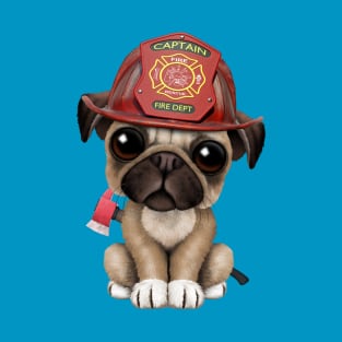 Cute Pug Puppy Firefighter T-Shirt