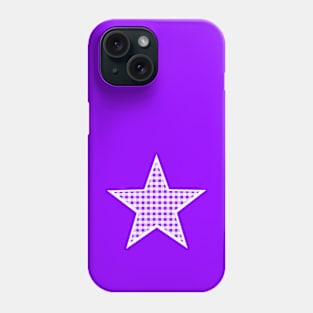 Purple and White Gingham Star Phone Case