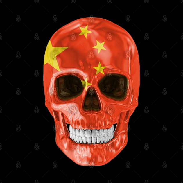 China Flag Skull - Gift for Chinese With Roots From China by Country Flags