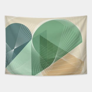 Green geometric pattern abstract modern Tapestry