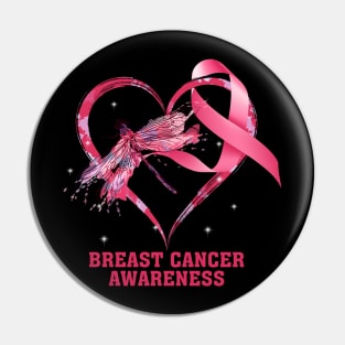In October We Wear Pink Heart Breast Cancer Month Pin