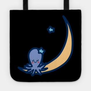 Cute Moon Octopus Tote