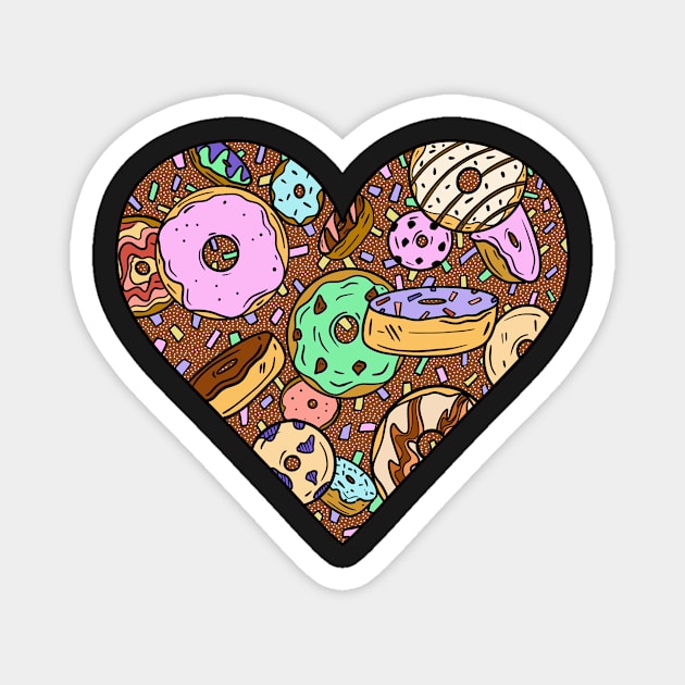 Donut Heart Magnet by RachWillz