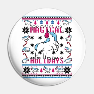 Funny Unicorn Lover Ugly Christmas Sweater Pin