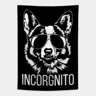 Funny Corgi saying Incorgnito dog lover Tapestry