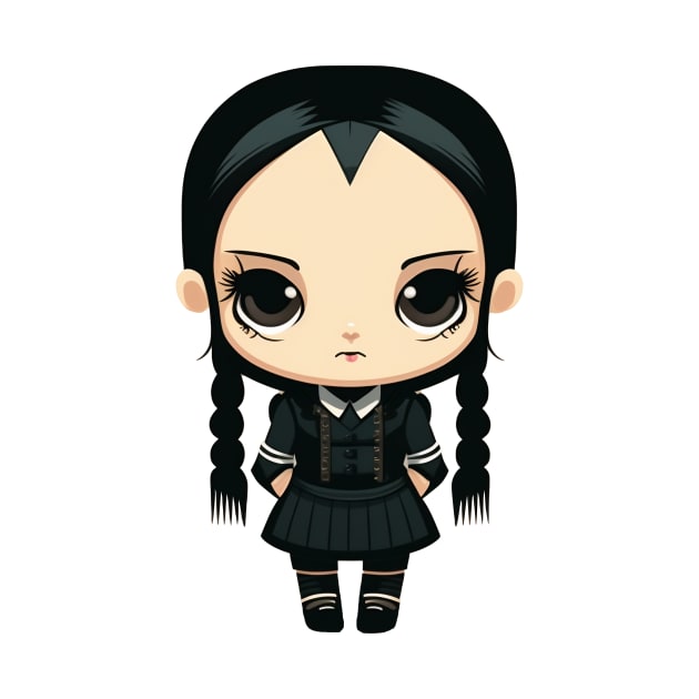 Wednesday Addams Chibi by JigglePeek