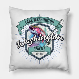 Lake Washington, Seattle - Rainbow Trout Pillow