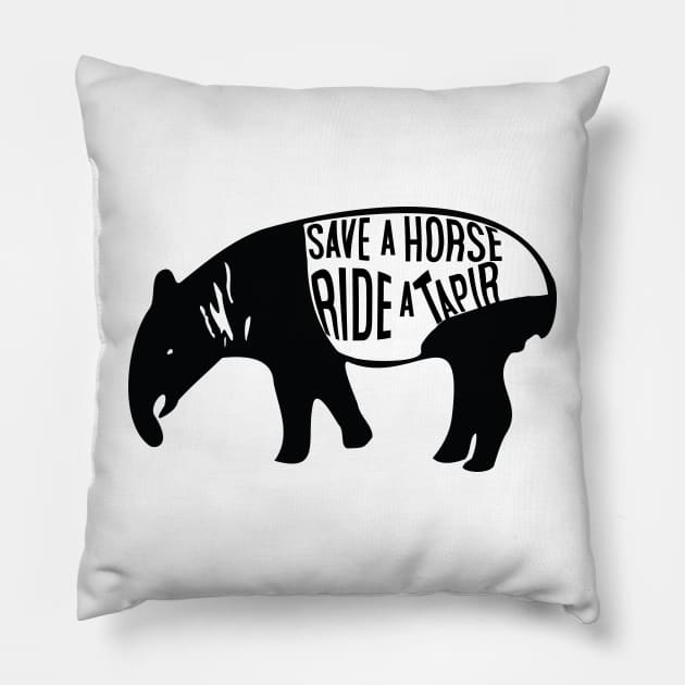 Save a Horse Ride a Tapir Pillow by Nataliatcha23