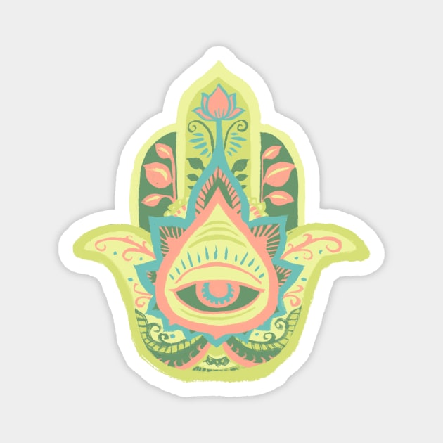 Hamsa Hand - Peridot(August) Magnet by akaneyabushita