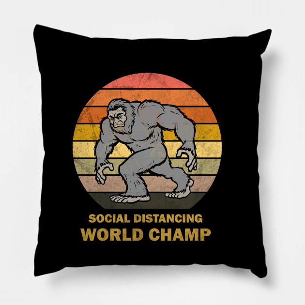 Bigfoot Social Distancing World Champ Pillow by valentinahramov