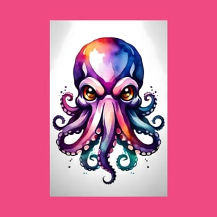octopus face Watercolor T-Shirt