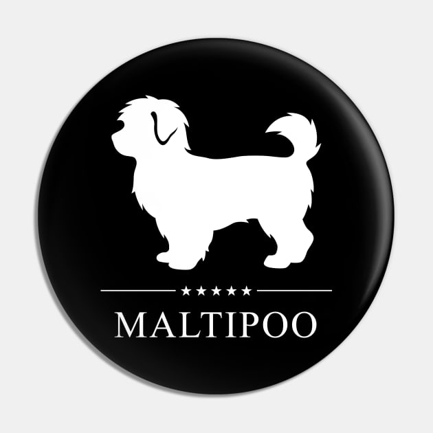 Maltipoo Dog White Silhouette Pin by millersye