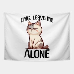 Funny introvert sarcastic grouchy cat design Tapestry