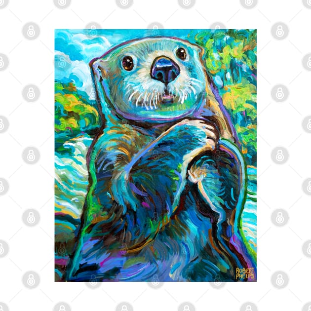 Psychedelic River Otter by Robert Phelps by RobertPhelpsArt