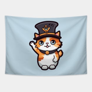 Cat Tama Super Station Master | Japan Cat Tama at Kishi Station Tapestry