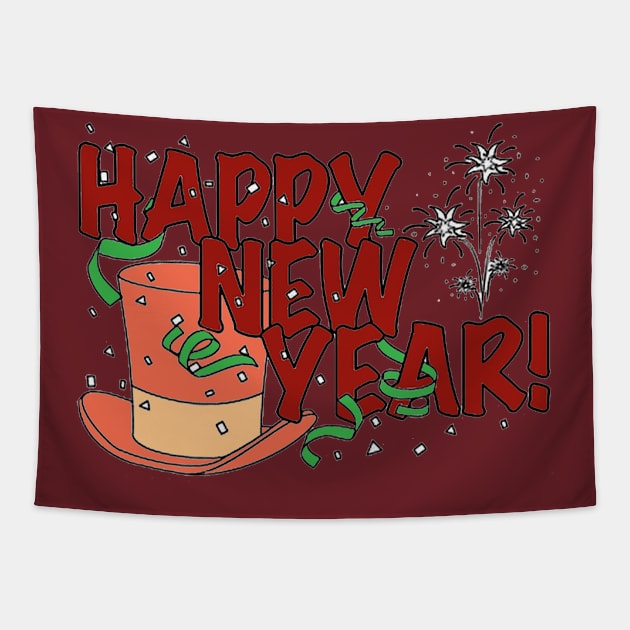 Happy New Year Tapestry by Artubble