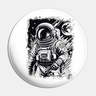 Astronaut in space Abstract Science fiction illustration Pin