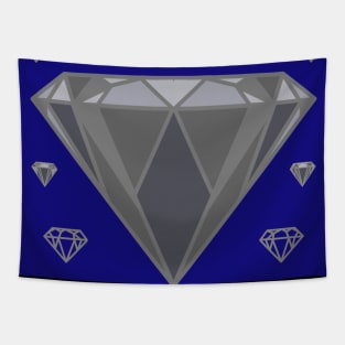 Silver diamond on sapphire Tapestry