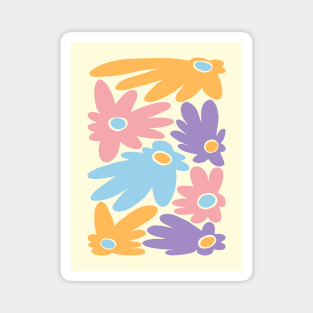 Cute colorful flowers, Floral art, Groovy abstract flowers, Cottagecore, Flower market Magnet