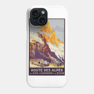 Route des Alpes Bus Service - Vintage French Travel Poster Phone Case